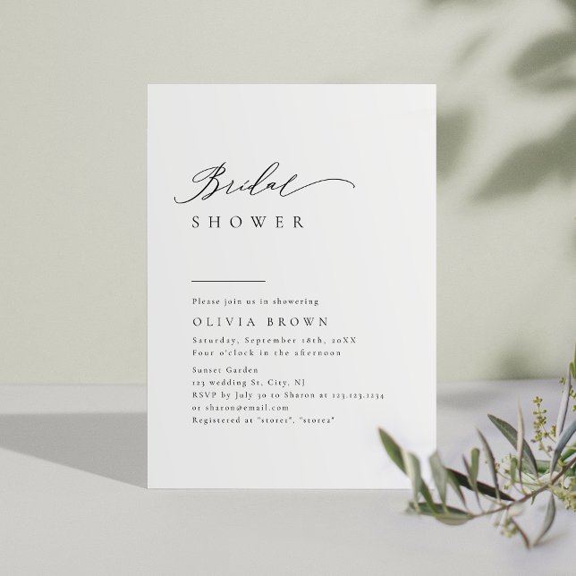 Enkelt Elegant Typografi Modern Möhippa Inbjudningar (Simply Elegant Typography Modern Bridal Shower Invitation)