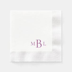 Enkelt Elegant Vin Monogram Coded Cocktail Pappersservett