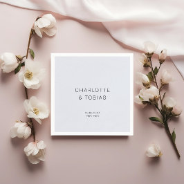 Enkelt elegant, vitt blått bröllop pappersservett