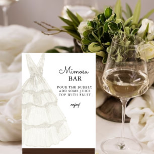 Enkelt Elegent White Bröllop Gown Mimosa Pub-tecke Poster