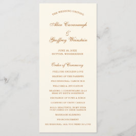 Enkelt Elfenbenskusten Elegant bröllop Program