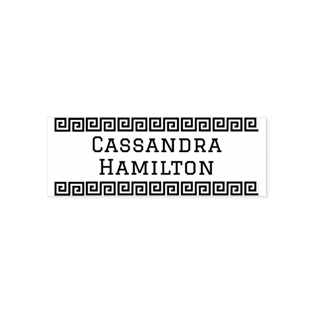 Enkelt eller par Namn endast 2 linjer Nyckel Gräns Självfärgande Stämpel (Design)