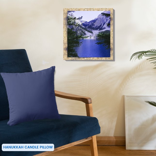 Enkelt en medelblå Färg Kudde (Simple One Color Medium Blue Throw Pillow)