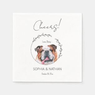 Enkelt engelska Bulldog Hund Bröllop Cocktail Pappersservett