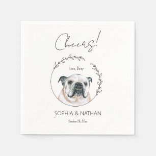 Enkelt engelska Bulldog Hund Bröllop Cocktail Pappersservett