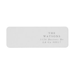 Enkelt enkelt Modern Ultimate Grått Bröllop adress Returadress Etikett