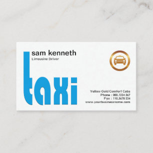 Enkelt, enkelt Neat Clean Modern Taxi Visitkort