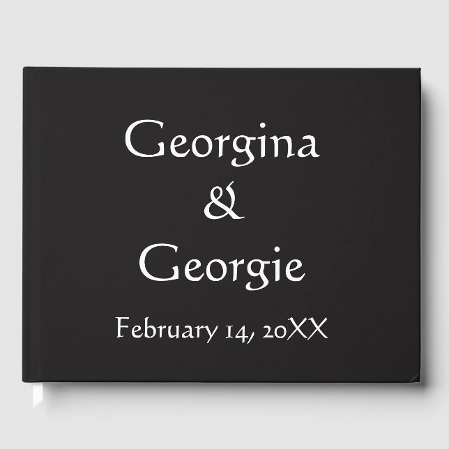 Enkelt, enkelt, rent, Elegant bröllop Guest Bok (Framsida)