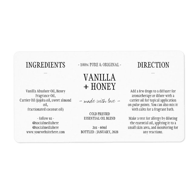 Enkelt essentiellt oljekosmetiskt Flaska-avfall ru Fraktsedel (Framsidan)