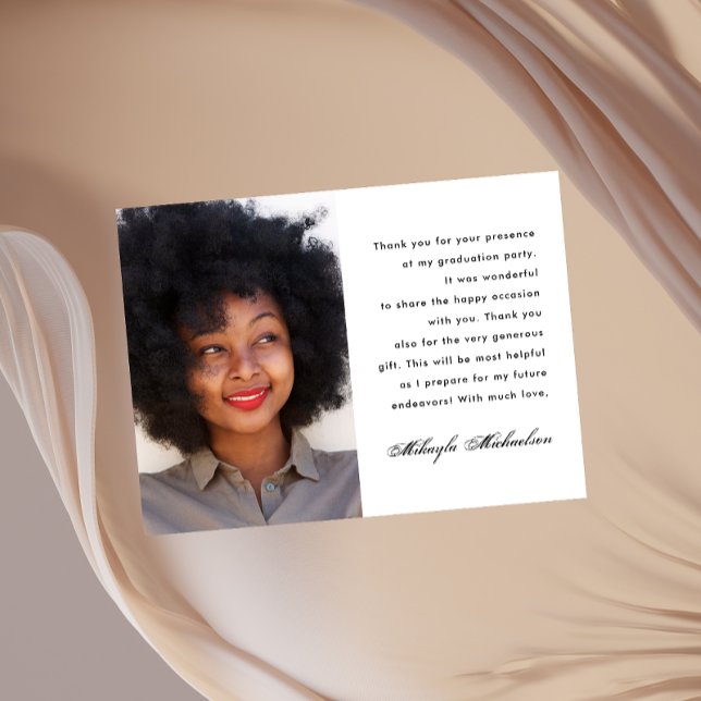 Enkelt ett foto-Tack-meddelande Studenten Vykort (Skapare uppladdad)