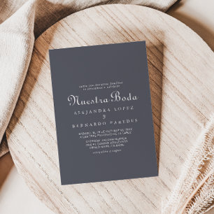 Enkelt Evening Boho Nuestra Boda Bröllop Inbjudningar