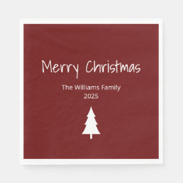 Enkelt Evergreen Red Modern jul Party Pappersservett