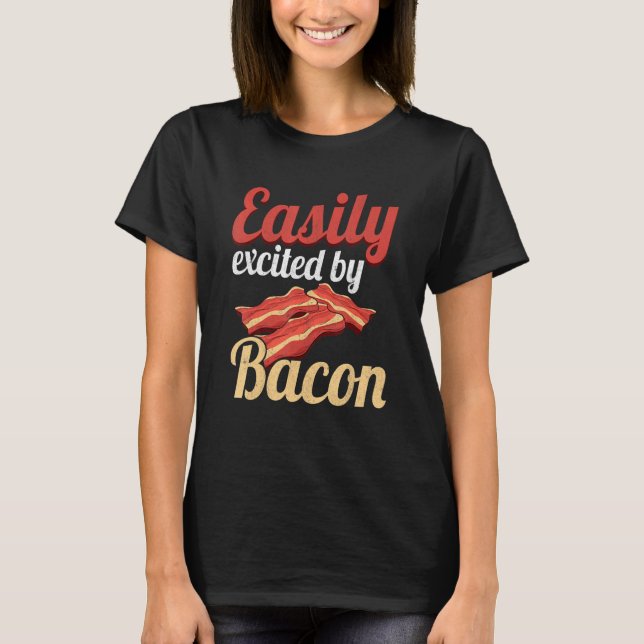 Enkelt exciterad av Bacon Enthusiast Gris Grilling T Shirt (Framsida)