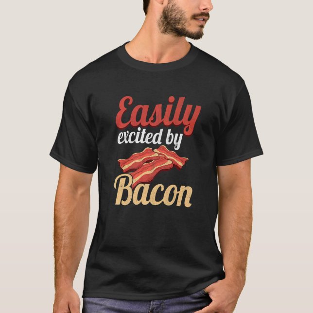 Enkelt exciterad av Bacon Enthusiast Gris Grilling T Shirt (Framsida)