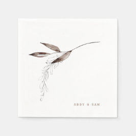 Enkelt Fall Foliage Bröllop par Namn Cocktail Pappersservett