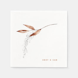 Enkelt Fall Foliage Bröllop par Namn Cocktail Pappersservett