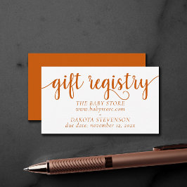 Enkelt Fall Gift-register | Bränd Orange - Händels Tilläggskort