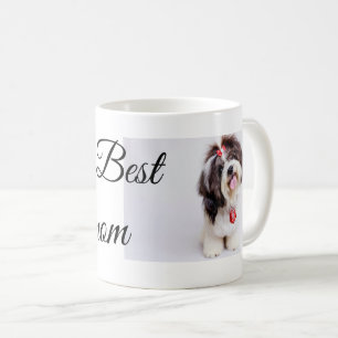 Enkelt färgat djur tillför namn foto hund mamma-gå kaffemugg