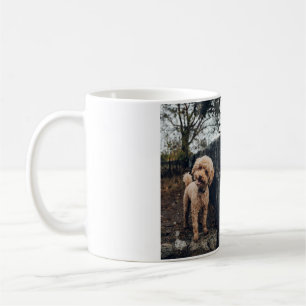 Enkelt färgat djur tillför namn foto hund mamma-gå kaffemugg