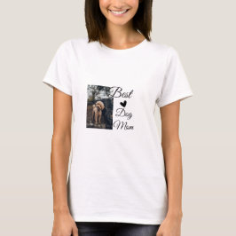 Enkelt färgat djur tillför namn foto hund mamma-gå t shirt