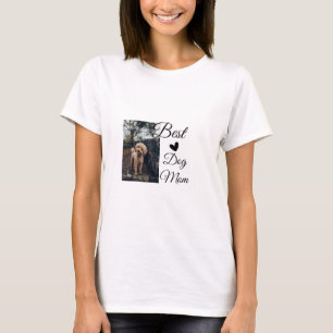 Enkelt färgat djur tillför namn foto hund mamma-gå t shirt