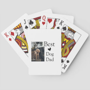 Enkelt färgat djur tillför namn foto hund pappa-gå casinokort
