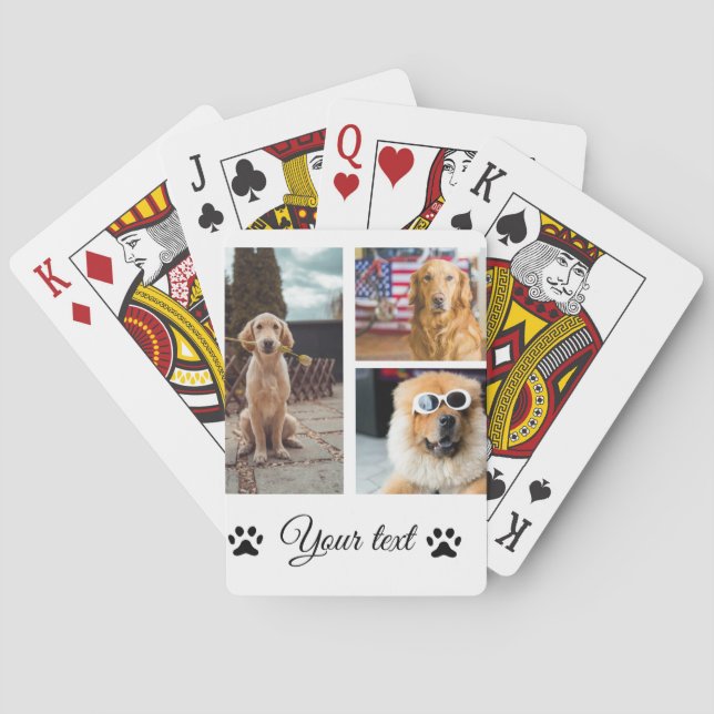 Enkelt färgat djur tillför namn fotokollage casinokort (Baksidan)