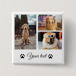 Enkelt färgat djur tillför namn fotokollage knapp