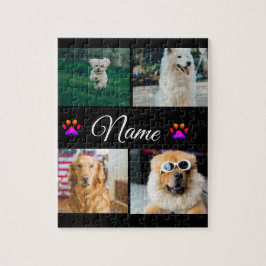 Enkelt färgat djur tillför namn fotokollage pussel