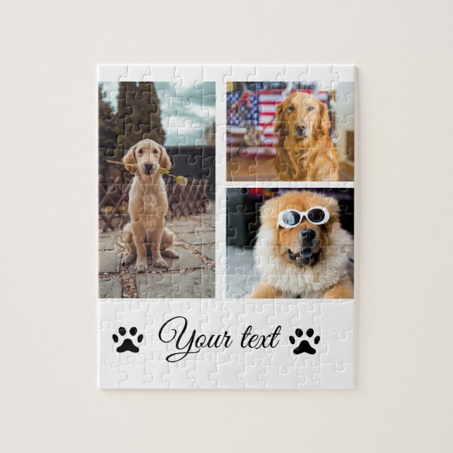 Enkelt färgat djur tillför namn fotokollage pussel (Vertikal)