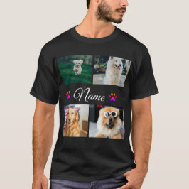 Enkelt färgat djur tillför namn fotokollage t shirt