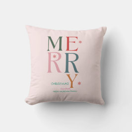 Enkelt Färgglatt God Jul Rosa Kudde