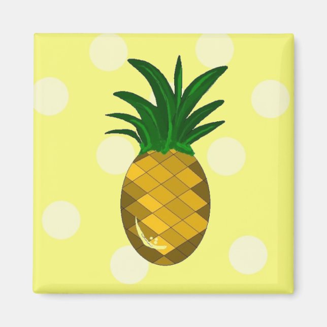 Enkelt färsk ananas magnet (Framsidan)