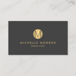 Enkelt Faux Guld-minimalistiskt Monogram-Affärskor Visitkort