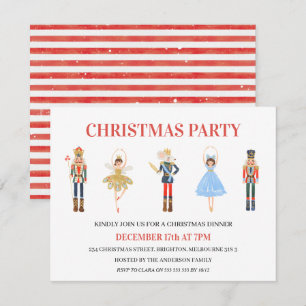 Enkelt fem tecken Nutcracker-jul Party Inbjudningar