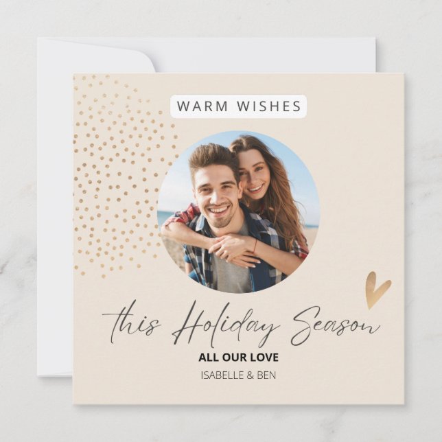 Enkelt festivt par fotopuler-Helgdag Julkort (Framsida)
