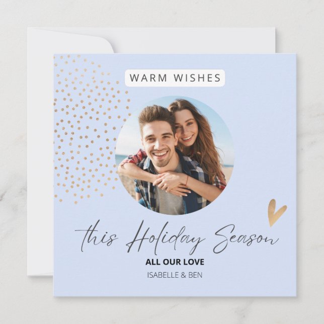 Enkelt festivt par fotopuler-Helgdag Julkort (Framsida)