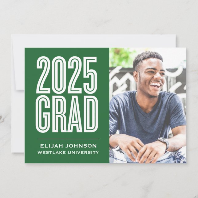 ENKELT FET 2025 GRAD PHOTO STUDENTEN INVITATION INBJUDNINGAR (Framsida)