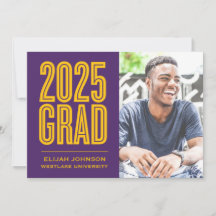 ENKELT FET 2025 GRAD PHOTO STUDENTEN INVITATION