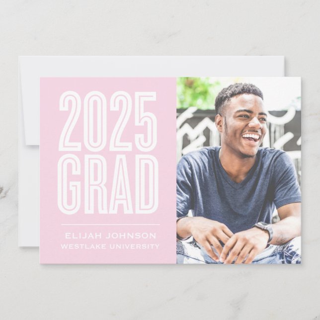 ENKELT FET 2025 GRAD PHOTO STUDENTEN INVITATION INBJUDNINGAR (Framsida)