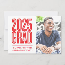 ENKELT FET 2025 GRAD PHOTO STUDENTEN INVITATION INBJUDNINGAR
