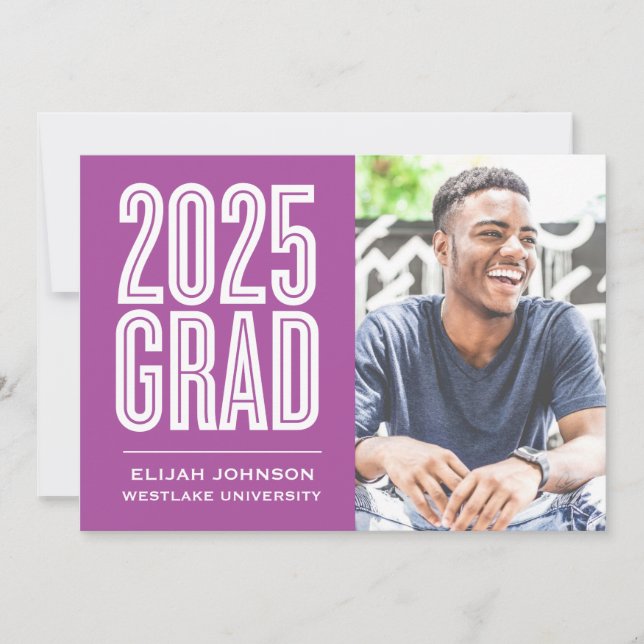 ENKELT FET 2025 GRAD PHOTO STUDENTEN INVITATION INBJUDNINGAR (Framsida)