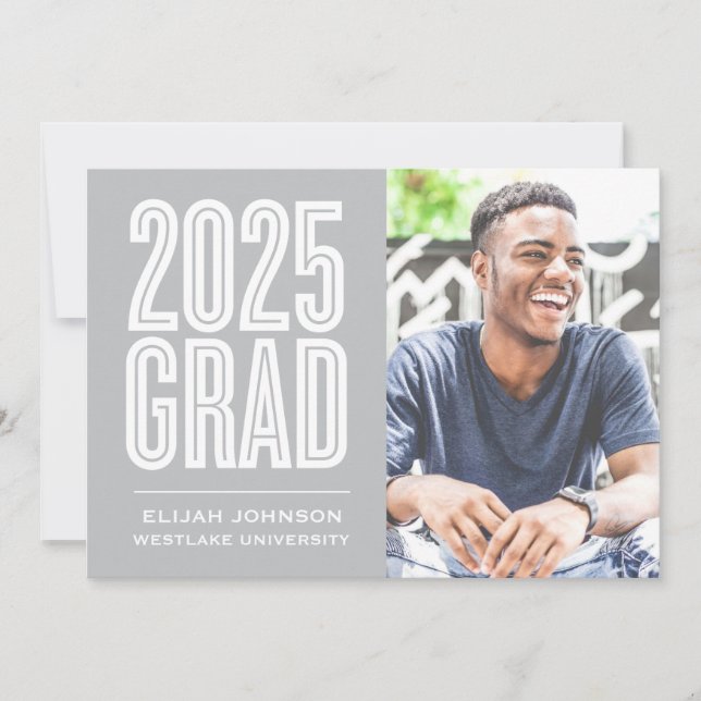 ENKELT FET 2025 GRAD PHOTO STUDENTEN INVITATION INBJUDNINGAR (Framsida)