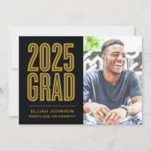 ENKELT FET 2025 GRAD PHOTO STUDENTEN INVITATION