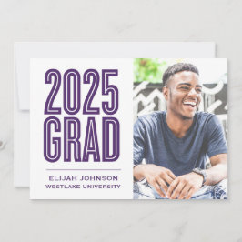 ENKELT FET 2025 GRAD PHOTO STUDENTEN INVITATION INBJUDNINGAR