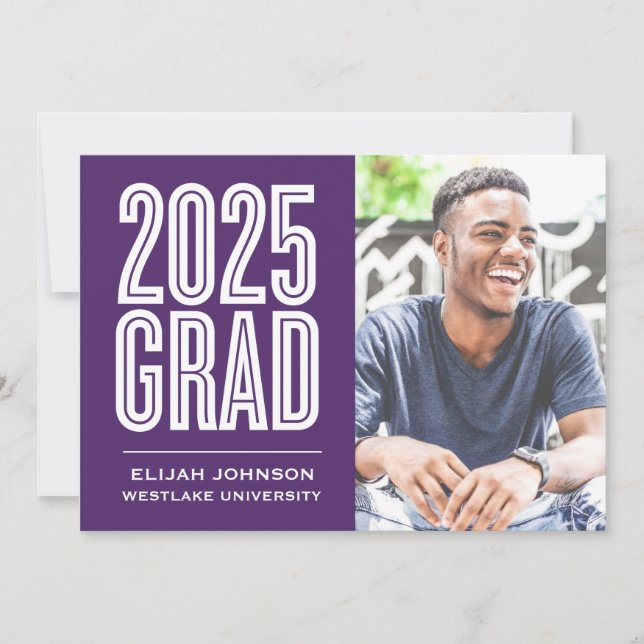 ENKELT FET 2025 GRAD PHOTO STUDENTEN INVITATION INBJUDNINGAR (Framsida)