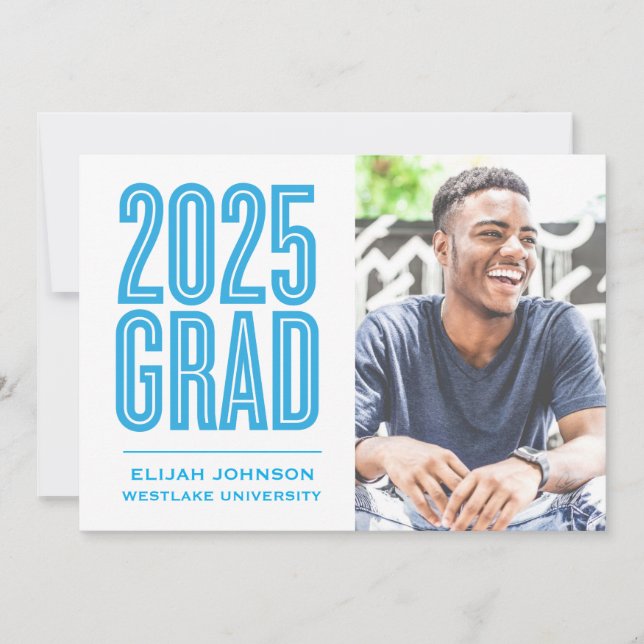 ENKELT FET 2025 GRAD PHOTO STUDENTEN INVITATION INBJUDNINGAR (Framsida)