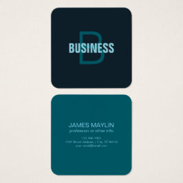 Enkelt fet Anpassade Monogrammed Namn Fyrkantigt Visitkort