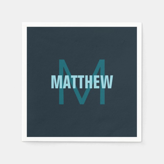 Enkelt fet Anpassade Monogrammed Namn Pappersservett (Framsidan)