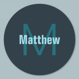 Enkelt fet Anpassade Monogrammed Namn Runt Klistermärke